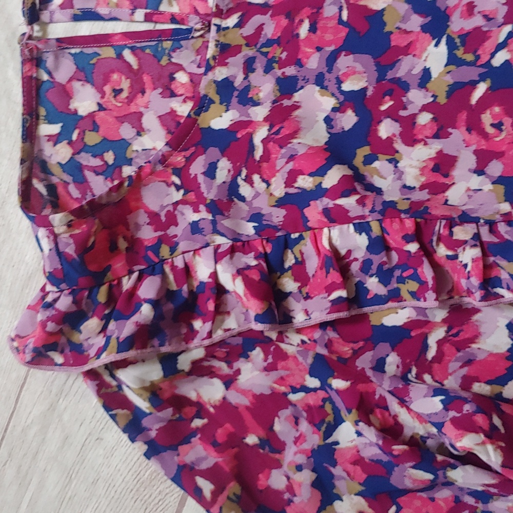 Nanette Lepore Ruffle Floral Pink Women's Top - Picture 4 of 11